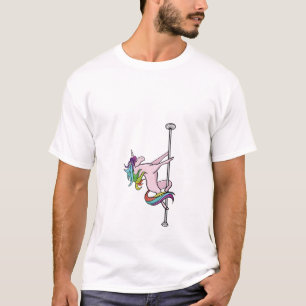 Dames grappige paaldansende eenhoornliefhebber cad t-shirt