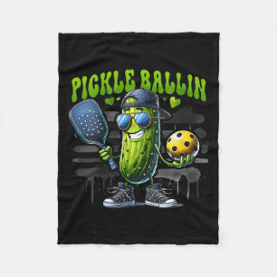 Dames grappige pickleball speler paddleball augurk fleece deken