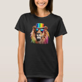 Dames grappige regenboog leeuw T-shirt (Voorkant)