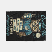 Dames grappige verpleegster uil nachtdienst levens fleece deken (Voorkant (Horizontaal))