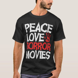 Dames Griezelfilm Horrorfilm Vrede Liefde Horrorfi T-shirt