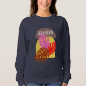 Dames Grijs Stijlvolle Boho Trui (Voorkant)
