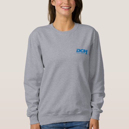 Dames - Grijs - Sweater - DCH Blauw Logo (Voorkant)