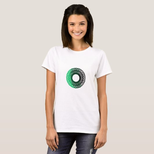 Dames groen-zwarte torpam t-shirt (Voorkant volledig)