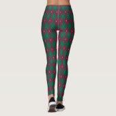 Dames groene argyle leggings (Achterkant)