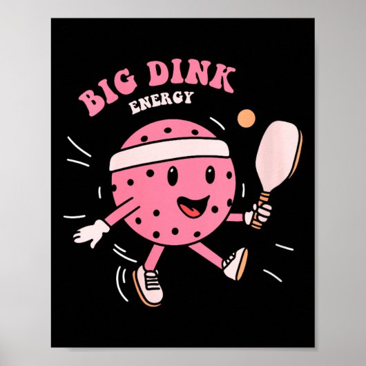 Dames grote dink energie pickleball grappige pickl poster (Voorkant)