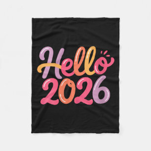 Dames Hallo 2026 Nieuwjaarsviering Leuk Kleurrijk Fleece Deken