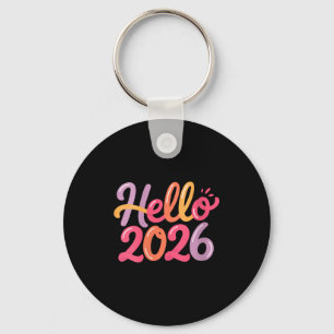 Dames Hallo 2026 Nieuwjaarsviering Leuk Kleurrijk Sleutelhanger
