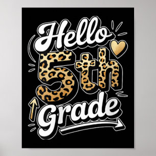 Dames Hallo 5e Vijfde Klas Luipaard Lerares Rug Poster