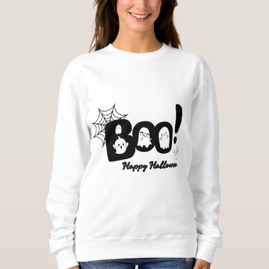 Dames Halloween Boo Geest Sweatshirt (Voorkant)