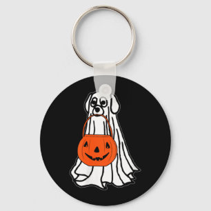Dames Halloween Geest Hond V-Nek Sleutelhanger
