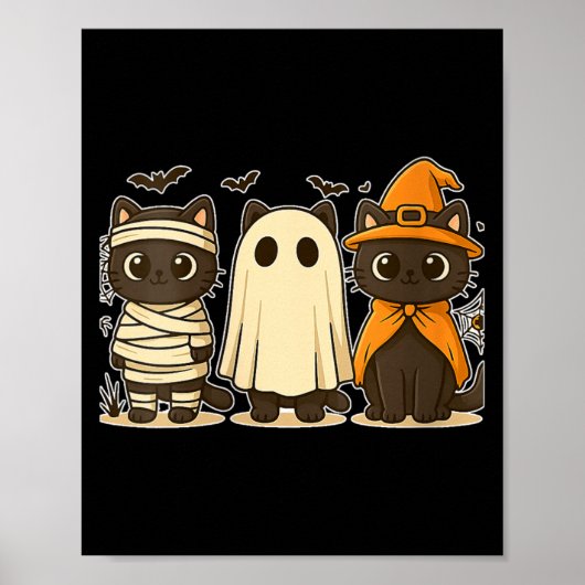 Dames Halloween Grappige Pompoen Halloween Zwarte Poster (Voorkant)