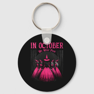 Dames Halloween Heks Tovenaars Borstkanker V-Neck Sleutelhanger
