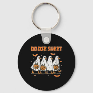 Dames Halloween Herfst Gans Laken Geest Bloemig He Sleutelhanger