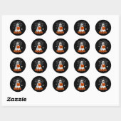 Dames Halloween Hond Geest V-Neck Ronde Sticker (Vel)
