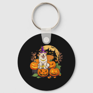 Dames Halloween Hond V-Hals T-Shirt3 Sleutelhanger