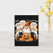 Dames Halloween Hond Vervaardigd Als Geest Grappig Kaart (Gele Bloem)