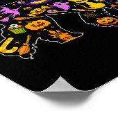 Dames halloween poedel hond  poster (Hoek)