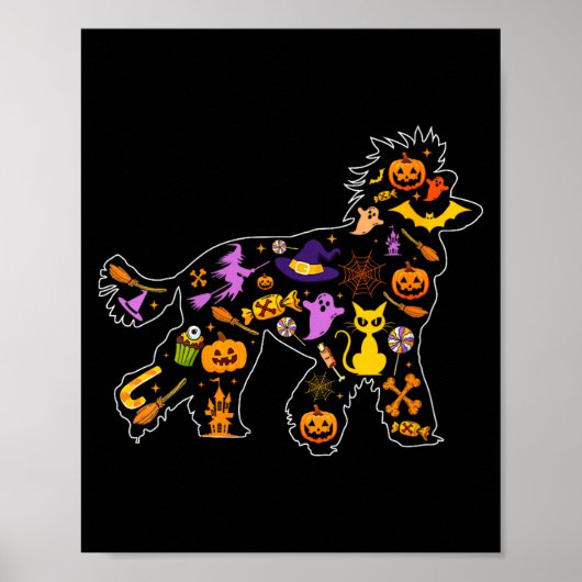 Dames halloween poedel hond  poster (Voorkant)