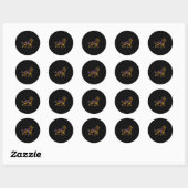 Dames halloween poedel hond ronde sticker (Vel)