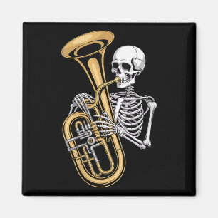 Dames Halloween Skelet Tuba Tubist V-hals Magneet