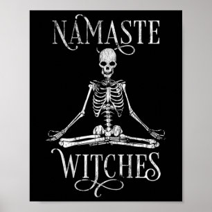 Dames Halloween Yoga Skelet Namaste met afgetakeld Poster