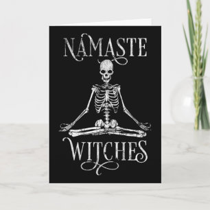 Dames Halloween Yoga Skelet Namaste met afscheurin Kaart