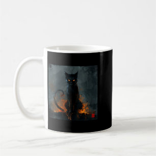 Dames Halloween Zwarte Kat V-Hals Koffiemok