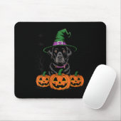 Dames Halloween Zwarte Labradoedel Heks Muismat (Met muis)