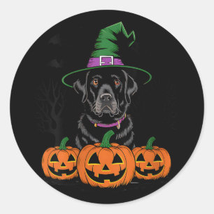 Dames Halloween Zwarte Labrador Retriever Hond Ronde Sticker