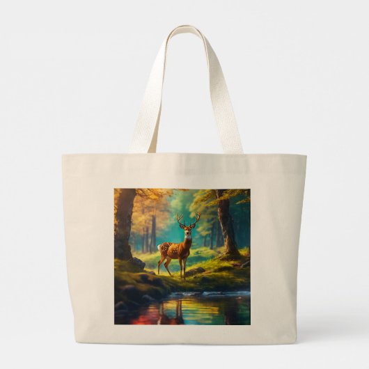 Dames handtas zoet natuur hert bedrukt (Achterkant)