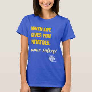 Dames Hanukkah-shirt - "Maak latkes" T-shirt