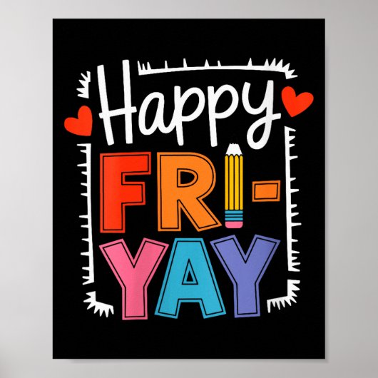 Dames Happy Friday Fri-yay Leraar School Meme V- Poster (Voorkant)