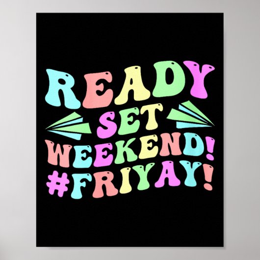 Dames Happy Friday Vrij Yay Leraar School Meme V- Poster (Voorkant)