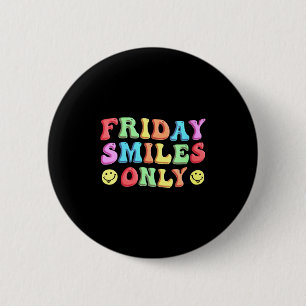 Dames Happy Friday Vrij Yay Leraar School Meme V- Ronde Button 5,7 Cm