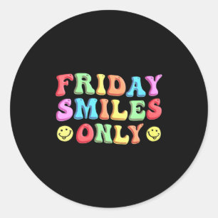 Dames Happy Friday Vrij Yay Leraar School Meme V- Ronde Sticker