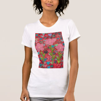 Dames harten bloemen T-Shirt