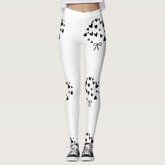 DAMES HARTEN EN BOWS BROEK LEGGINGS (Voorkant)