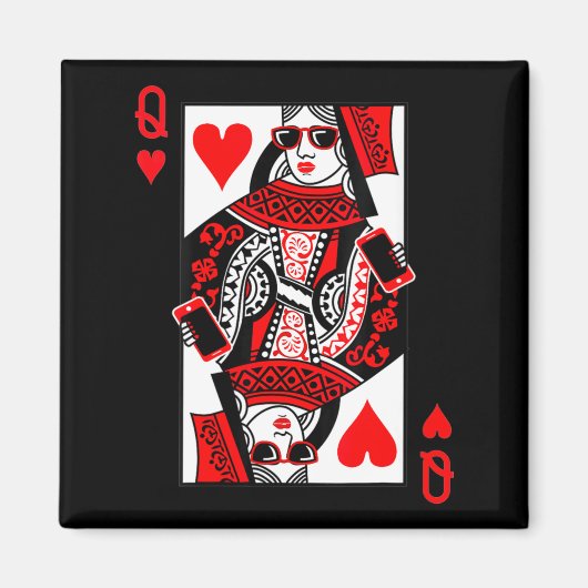 Dames Hartenvrouw - Vintage Valentijnsdag C Magneet (Voorkant)