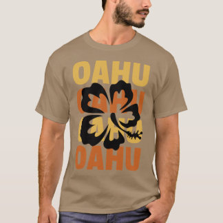 Dames Hawaiian Islands Surf Style Oahu Hibiscus F T-shirt