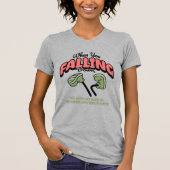 Dames Heather Grey "Falling Down" Surreal T-shirt (Voorkant)