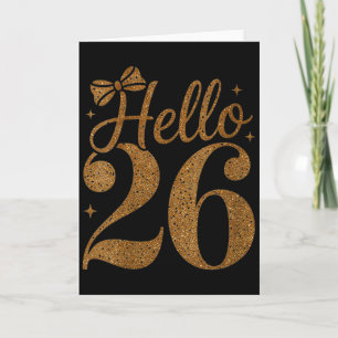 Dames Hello 26 Gelukkig Nieuwjaar Viering Overeenk Kaart