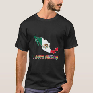 Dames Hello Mexico Ik hou van Mexico Kaart Vlag Tr T-shirt