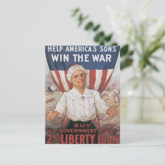 Dames! Help de Amerikaanse Sons Briefkaart (Staand voorkant)