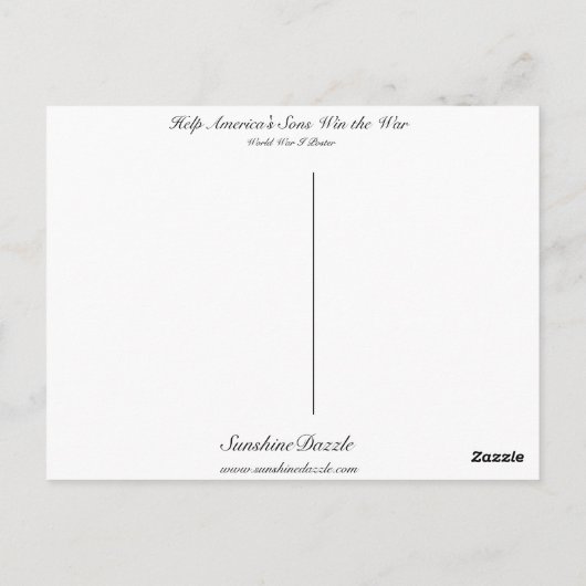 Dames! Help de Amerikaanse Sons Briefkaart (Achterkant)