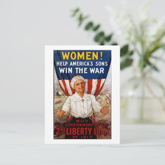 Dames! Help de Amerikaanse Sons Briefkaart (Staand voorkant)