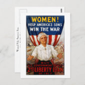 Dames! Help de Amerikaanse Sons Briefkaart (Voorkant / Achterkant)