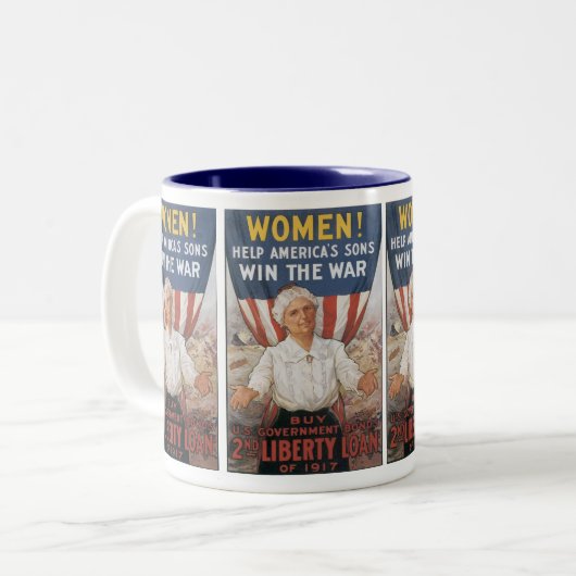 Dames! Help de Amerikaanse Sons Tweekleurige Koffiemok (Voorkant links)