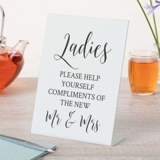 Dames Help jezelf alsjeblieft bruidstoilet Reclamebord Met Voetstuk (Insitu)