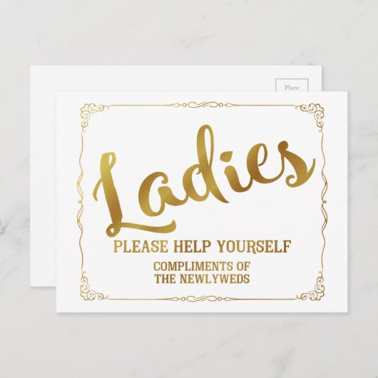 Dames help jezelf met complimenten briefkaart (Voorkant / Achterkant)